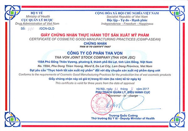 giấy chứng nhận asean gmp