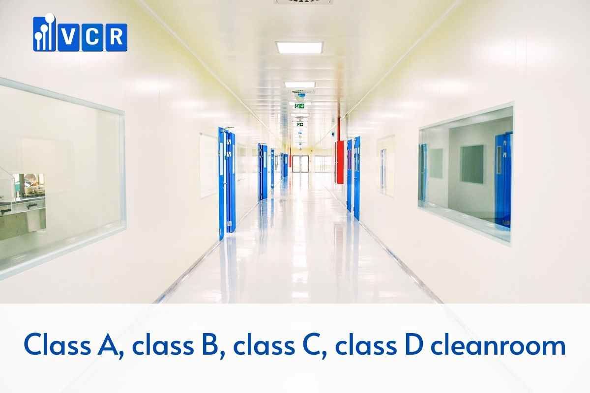 Class A, class B, class C, class D cleanroom