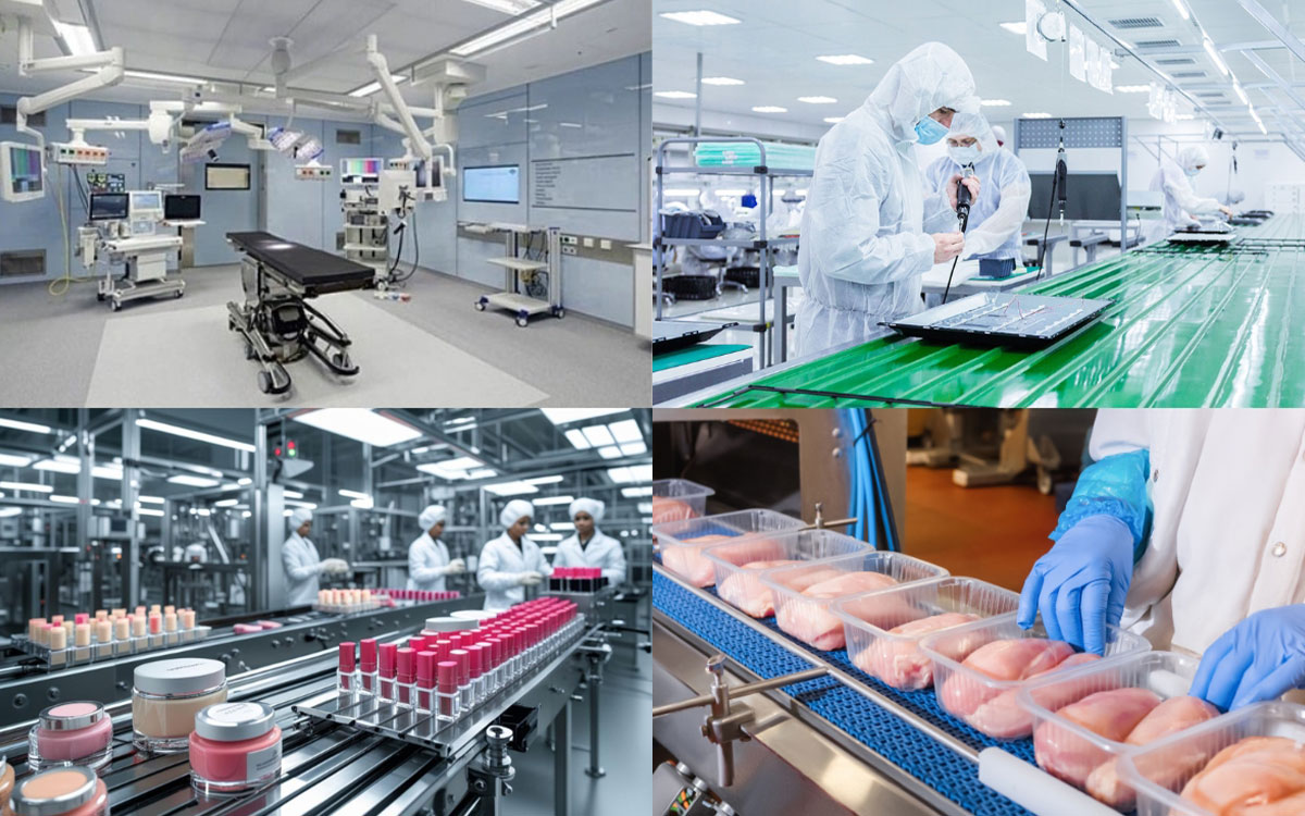 Ứng dụng phòng sạch trong dược, thực phẩm, mỹ phẩm và điện tử
