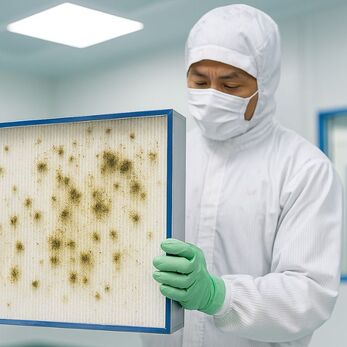 Causes of moldy HEPA filters in clean rooms