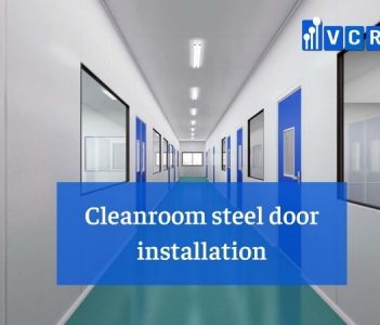 Cleanroom steel door installation