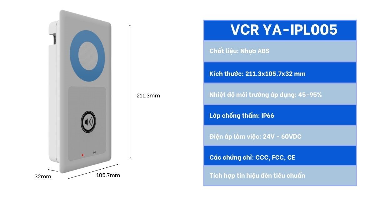 Hệ thống liên lạc nội bộ VCR YA-IPL005