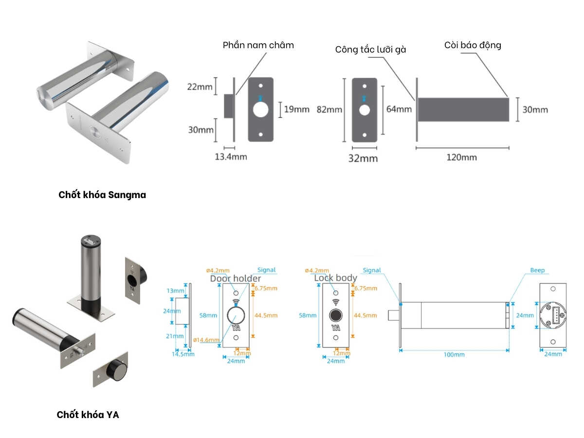 Chốt cửa khóa YA86