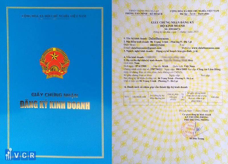 giấy chứng nhận đăng ký kinh doanh