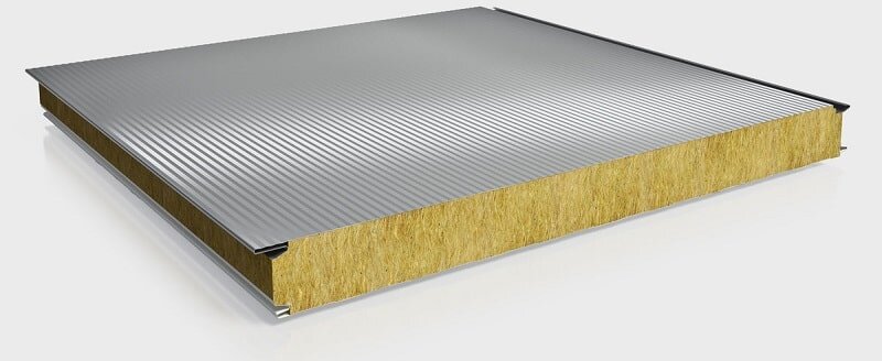 Sandwich panel rockwool