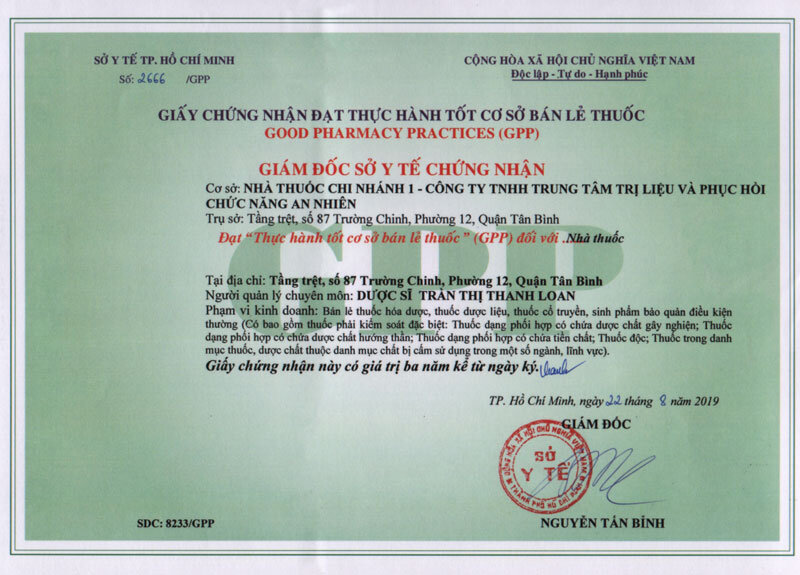 mẫu giấy chứng nhận gpp