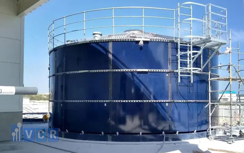 Hình ảnh thực tế bể kỵ khí trong hệ thống xử lý nước thải ngành chế biến thực phẩm.
